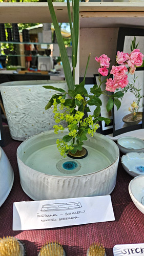 Ikebana keramik schale rund - keramik,